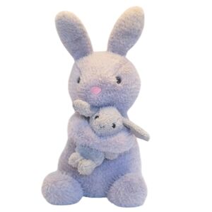 Walmart Large Gray Soft Mama & Baby Bunny Rabbit Plush Set